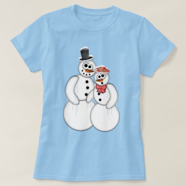 Snowman Couple T-Shirt (Design vorne)