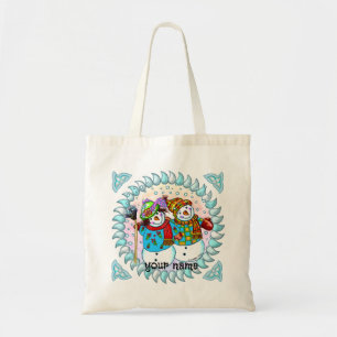 Snowman Couple Tote Taschen, Tragetasche