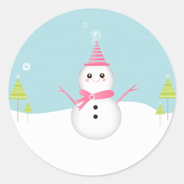 Snowman Cupcake Topper Stickers (Vorderseite)