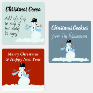 Snowman Custom Holiday Food Geschenketiketten Etiketten