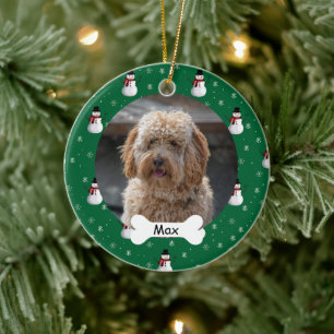 Snowman Custom Pet Puppy Dog Foto Keramik Ornament