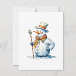 Snowman D - Wasserfarben Feiertagskarte