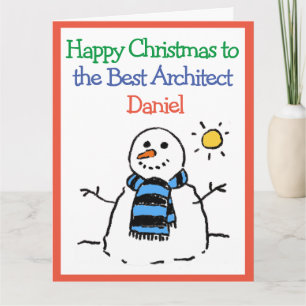 Snowman Design Frohe Weihnachten für einen Archite Karte