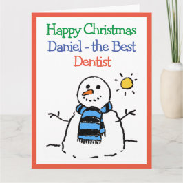 Snowman Design Frohe Weihnachten für einen Zahnarz Karte
