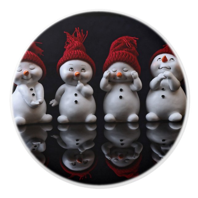 Snowman Design Keramik Knob Keramikknauf (Vorderseite)