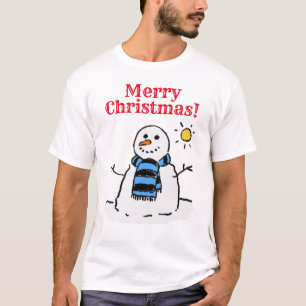 Snowman Design mit Gruß. Christmas T-Shirt