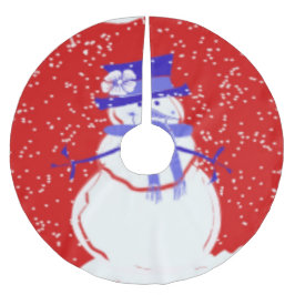 Snowman Designer Weihnachtsbaumrock - Feiertage Polyester Weihnachtsbaumdecke