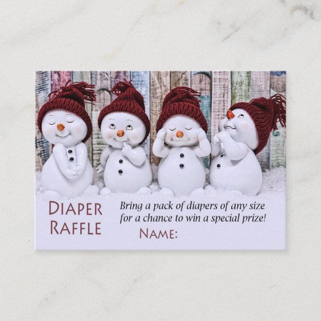 Snowman Diaper Raffles Tickets (Vorderseite)