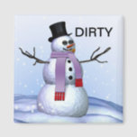 Snowman Dirty Dishwasher Christmas Magnet<br><div class="desc">Schneemann mit Sprichwort schmutzig macht einen schönen Magneten für die Weihnachtsgeschirrspülmaschine.</div>