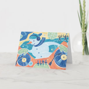 Snowman DJ-Weihnachtstanz-Party Feiertagskarte