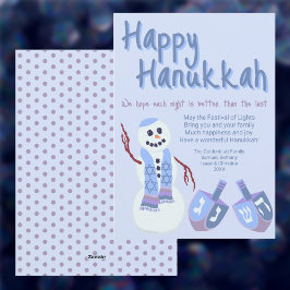 Snowman Dreidels Blue Niedlich Celebrate Hanukkah Feiertagskarte