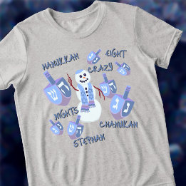 Snowman Dreidels Funny 8 Crazy Nights Hanukkah Tri-Blend Shirt