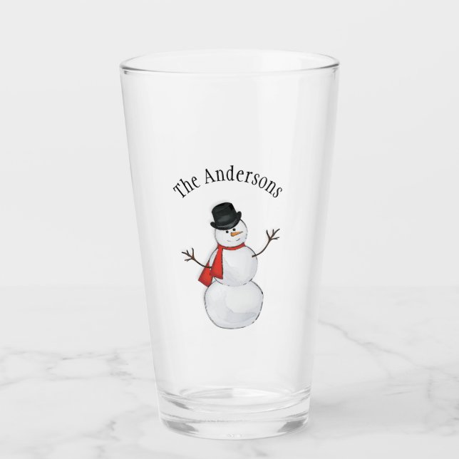 Snowman Editable Glass Glas (Vorderseite)
