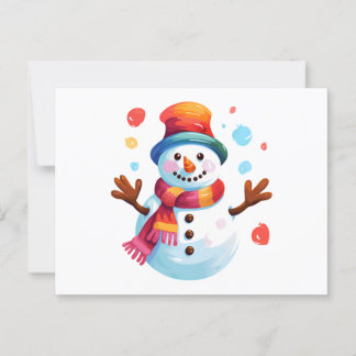 Snowman - ein fröhlicher Schneemann für Weihnachte Postkarte