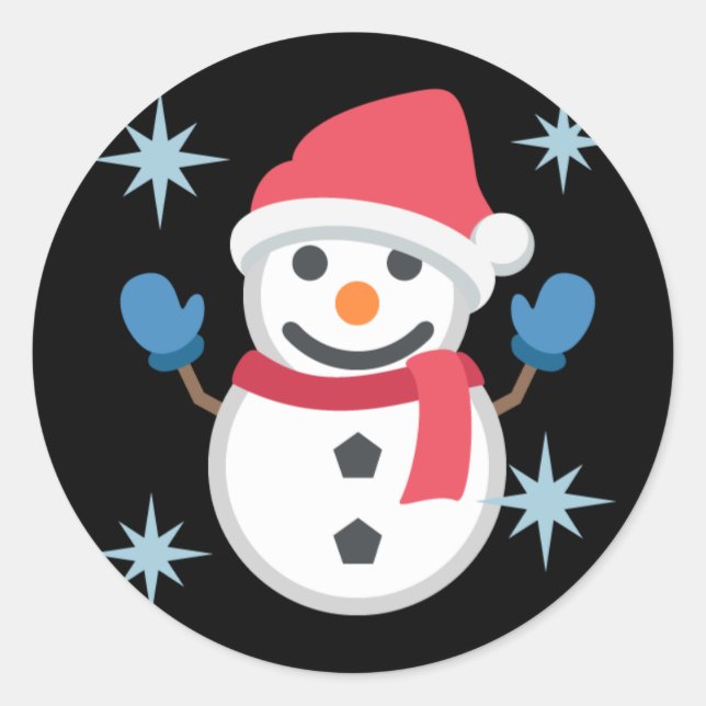 Snowman Emoji Runder Aufkleber (Vorderseite)