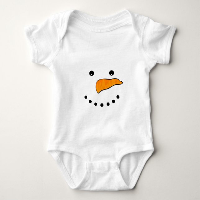 Snowman Face Baby Strampler (Vorderseite)