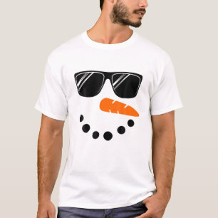 Snowman Face Boys Kinder Kleinkind Glasse Weihnach T-Shirt