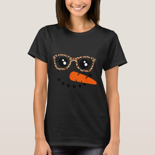 Snowman Face Carrot Nose Christmas Winter Cosplay  T-Shirt (Vorderseite)