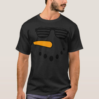 Snowman Face Carrot Nose Eyelashes Glasse für Jung T-Shirt