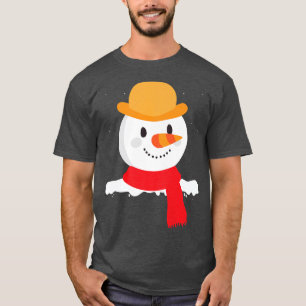 Snowman Face Carrot Nose Funny Snow Man Wi T-Shirt
