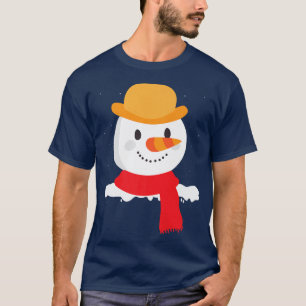 Snowman Face Carrot Nose Funny Snow Man Wi T-Shirt
