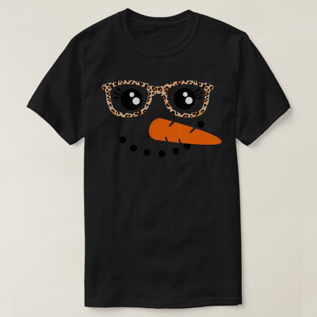Snowman Face Carrot Nose Weihnachtswinters Cosplay T-Shirt (Design vorne)