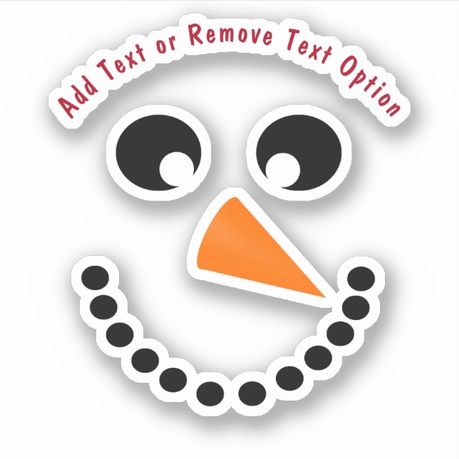 Snowman Face Christmas Aufkleber (Vorderseite)