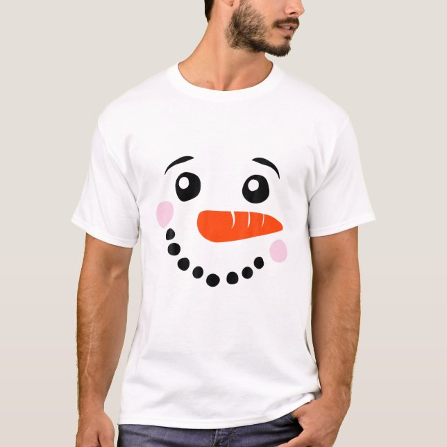 Snowman Face Christmas Funny Weihnachtsmann Weihna T-Shirt (Vorderseite)