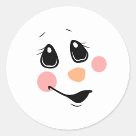 Snowman Face Classic Round Sticker