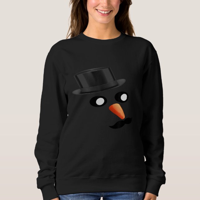 Snowman Face Cute Winter Snowman with Sunglasses C Sweatshirt (Vorderseite)
