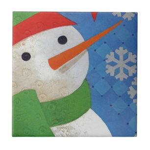 Snowman Face Fliese