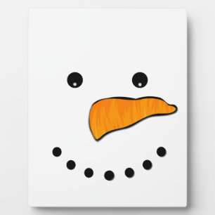 Snowman Face Fotoplatte