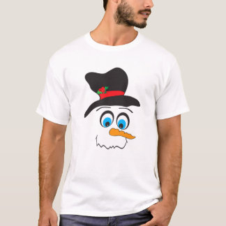 Snowman Face Funny Winter Snowman Christmas Carrot T-Shirt