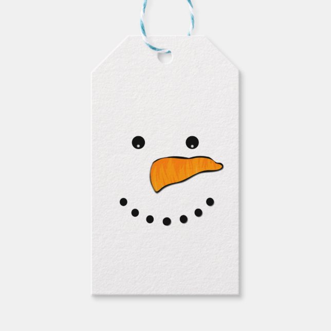Snowman Face Geschenkanhänger (Vorderseite)