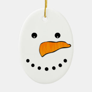Snowman Face Keramik Ornament