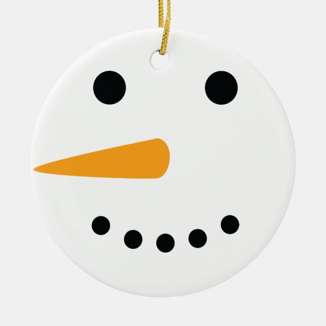 Snowman Face Keramik Ornament (Vorne)