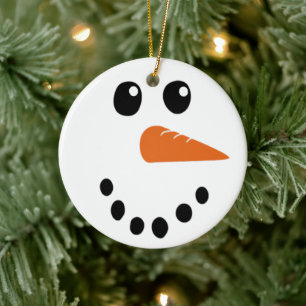 Snowman Face Keramik Ornament