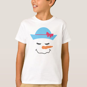 Snowman Face mit Blue Hat T - Shirt für Kinder