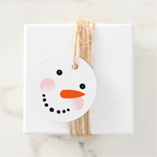 Snowman Face Niedlich festliche Weihnachten Geschenkanhänger (Beispiel)