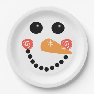 Snowman Face Pappteller