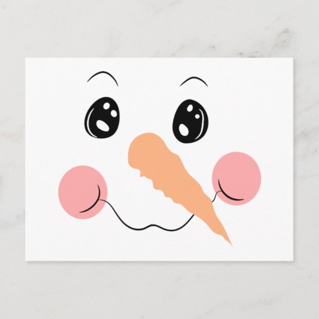 Snowman Face Postcard Postkarte (Vorderseite)