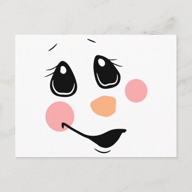 Snowman Face Postkarte (Vorderseite)
