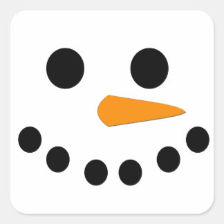 Snowman Face Quadratischer Aufkleber