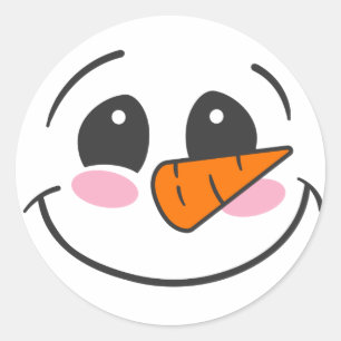 Snowman Face Runder Aufkleber