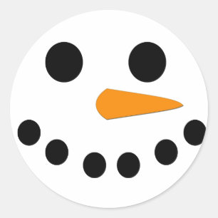 Snowman Face Runder Aufkleber