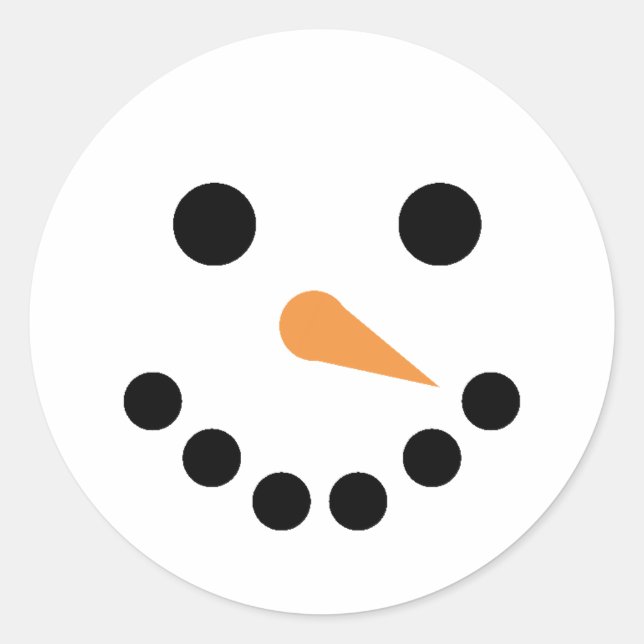 Snowman Face Runder Aufkleber (Vorderseite)