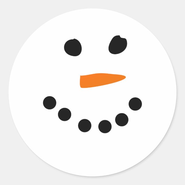 Snowman Face Runder Aufkleber (Vorderseite)
