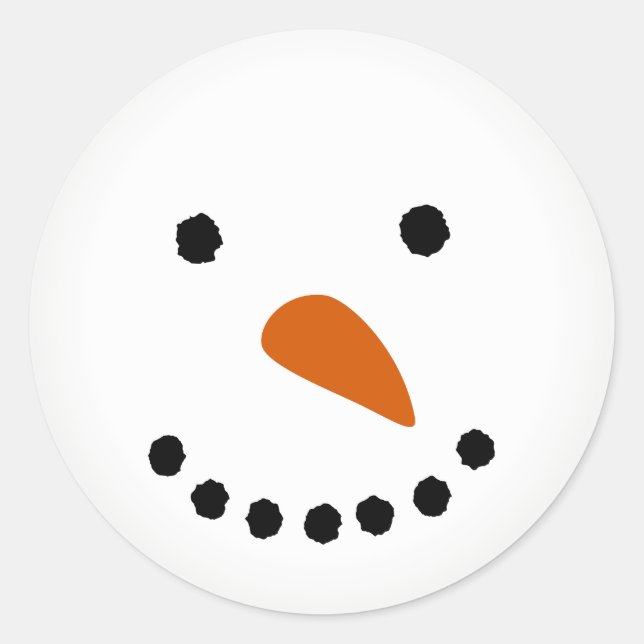 Snowman Face Runder Aufkleber (Vorderseite)