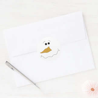 Snowman Face Runder Aufkleber
