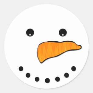 Snowman Face Runder Aufkleber